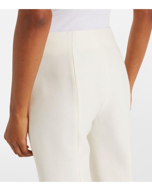 Totême White Wool And Silk Slim Pants
