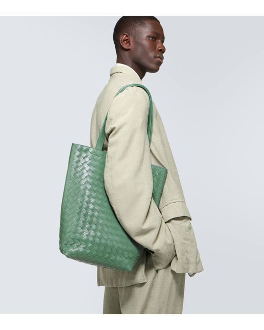 Bottega Veneta Green Small Intrecciato Leather Tote Bag for men