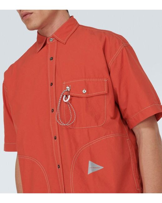 And Wander Orange Cotton-Blend Shirt for men