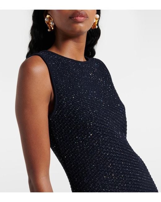 Oscar de la Renta Black Cotton-Blend Tweed Minidress