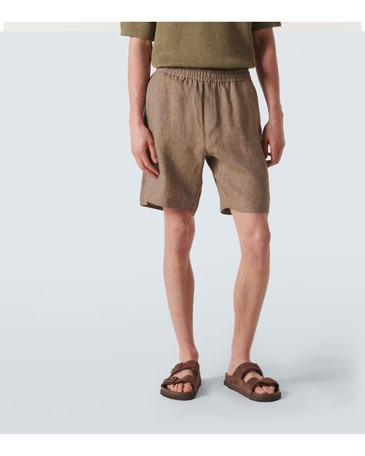 Shorts in lino di Sunspel in Natural da Uomo