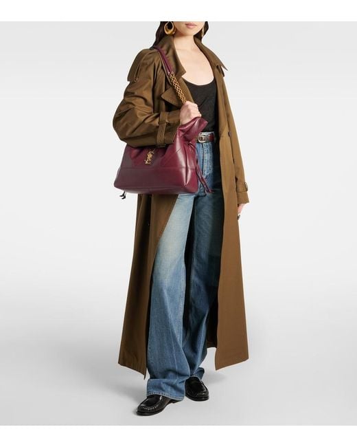 Saint Laurent Purple Jamie Shopping Leather Tote Bag