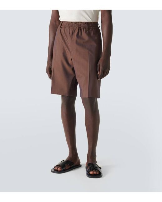 Shorts in lana vergine di Burberry in Brown da Uomo