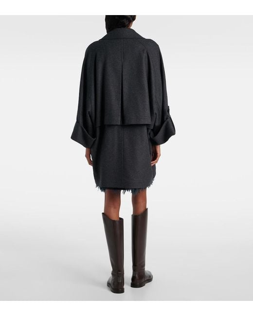 Brunello Cucinelli Black Oversized Wool Coat