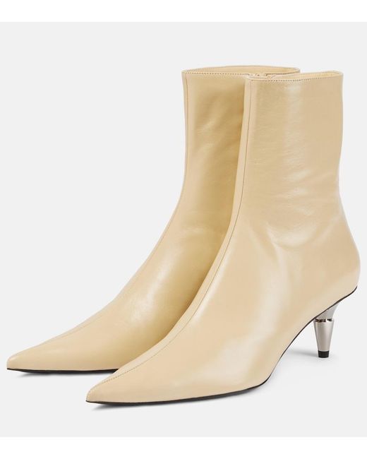 Proenza Schouler Natural Spike Leather Ankle Boots