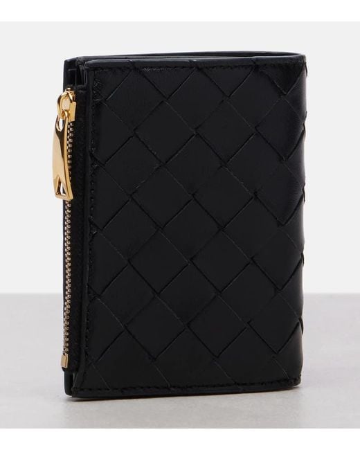 Cartera De Piel Intrecciato Bottega Veneta de color Black