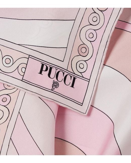 Emilio Pucci Pink Iride Silk Twill Scarf
