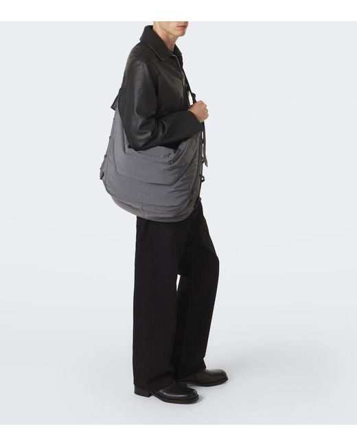 Lemaire Gray Soft Game Large Shoulder Bag for men