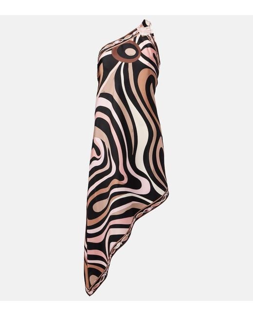Emilio Pucci White Minikleid Marmo Aus Seide