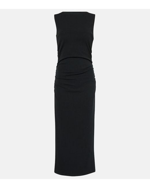 Veronica Beard Black Charissa High-Neck Midi Dress