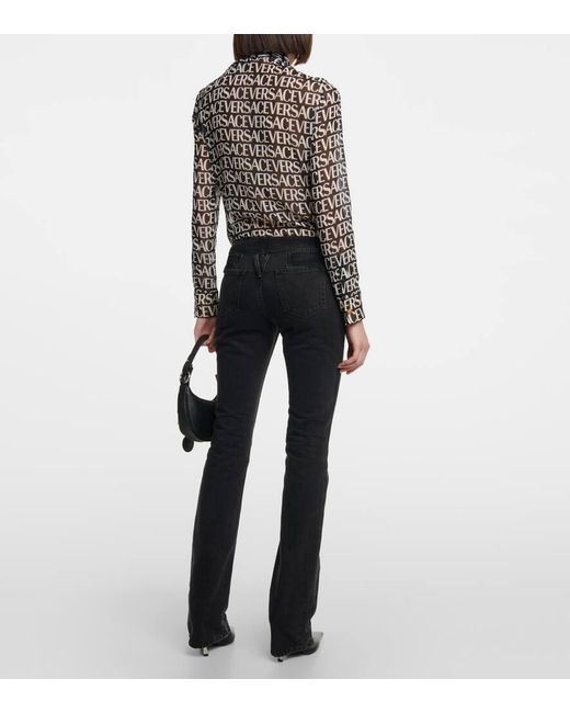 Versace Black Belted Low-rise Flared Jeans
