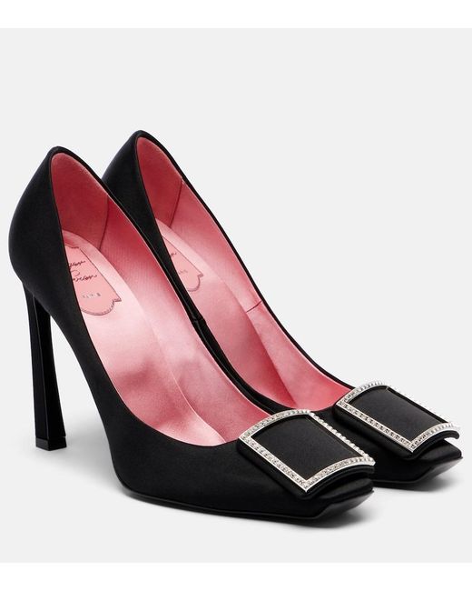 Roger Vivier Red Trumpette 100 Satin Pumps