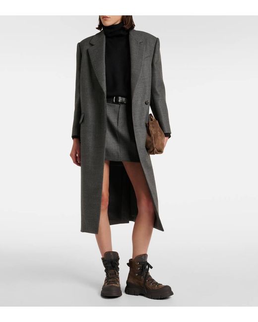 Brunello Cucinelli Black Rollkragenpullover Aus Wolle, Kaschmir Und Seide