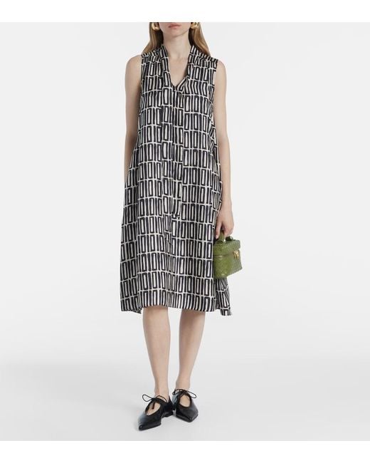 Max Mara Natural Jackie Silk Twill Midi Dress