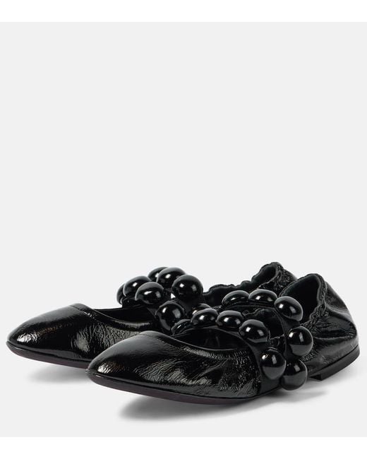 Alaïa Black Mary-Jane-Ballerinas Sphere Aus Lackleder
