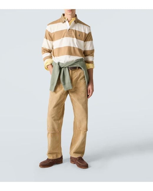 Polo Ralph Lauren Metallic Striped Cotton Polo Shirt for men