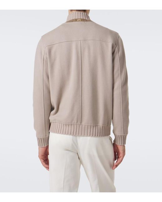 Fedeli Natural Cashmere Bomber Jacket for men