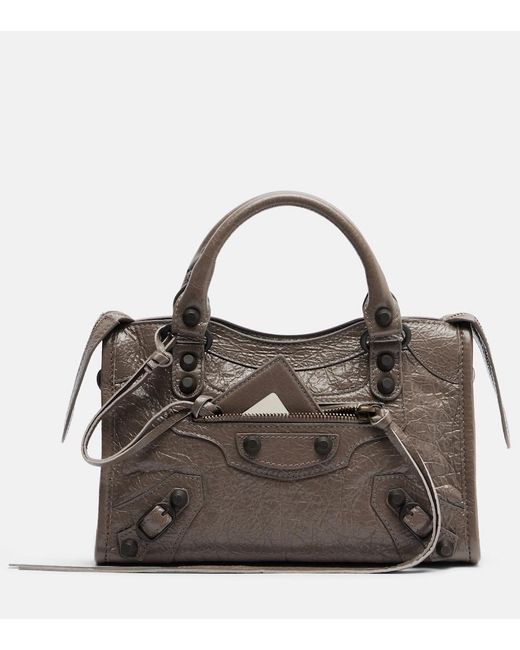 Balenciaga Brown Le City Mini Leather Top-Handle Bag