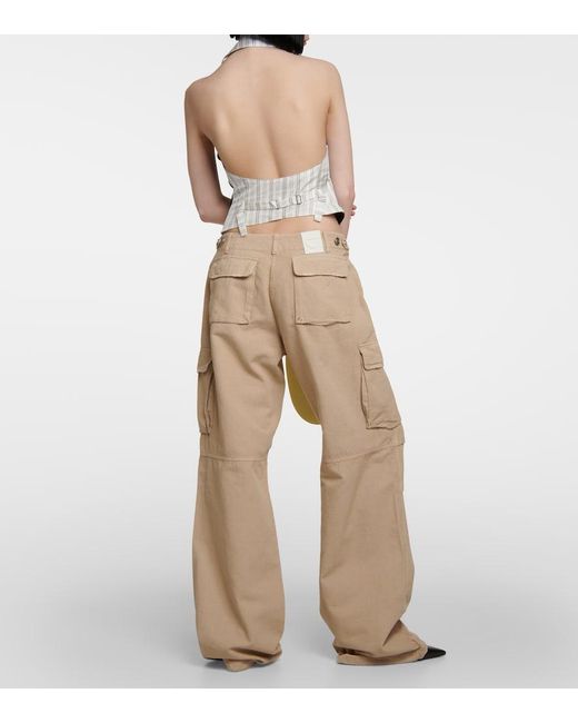 Coperni Natural Adjustable Wide-Leg Cargo Pants