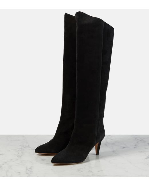 Isabel Marant Black Lispa Suede Knee-high Boots