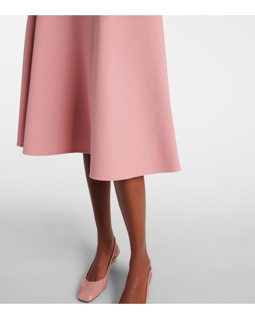 Dolce & Gabbana Pink Woolen Midi Circle Skirt