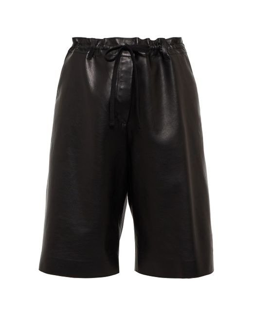 The Row Daniella Leather Shorts in Black - Lyst
