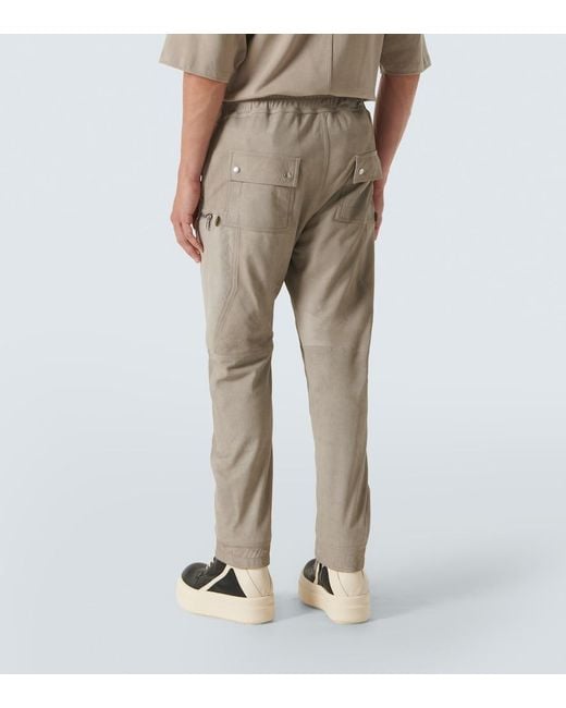 Rick Owens Natural Leather Cargo Pants for men