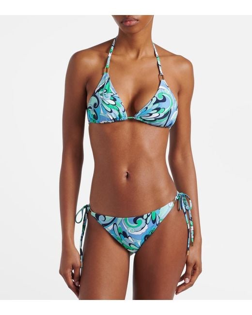 Melissa Odabash Blue Bedrucktes Bikini-Hoeschen Cancun