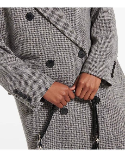 Isabel Marant Gray Double-Breasted Tailored Coat