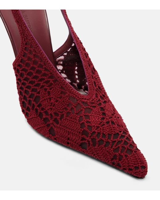 Magda Butrym Red Slingback-Pumps 105 Aus Haekelstrick