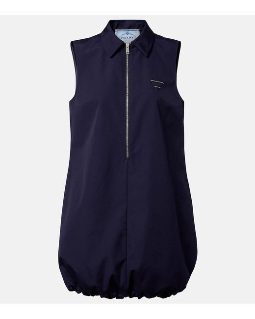 Prada Blue Poplin Polo Dress