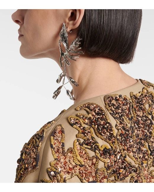 Pendientes Exotic Flower Dries Van Noten de color White