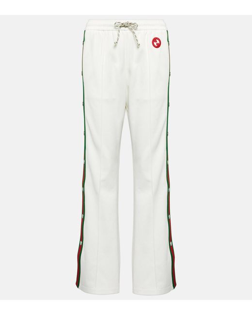 Gucci White Interlocking G Web Stripe Pants