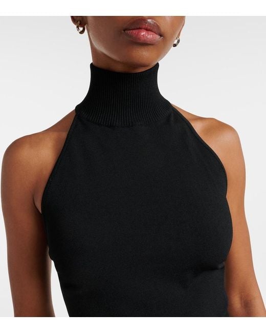 Max Mara Black Apogeo Knitted Turtleneck Bodysuit
