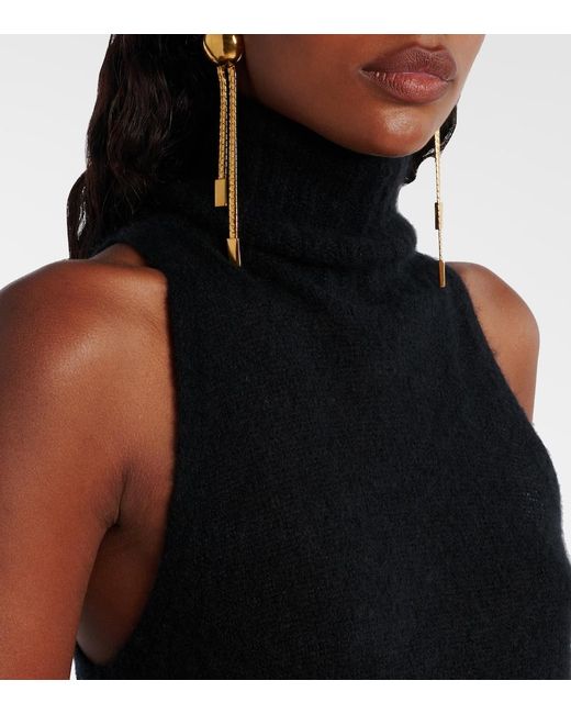 Tom Ford Black Cashmere And Silk Turtleneck Top