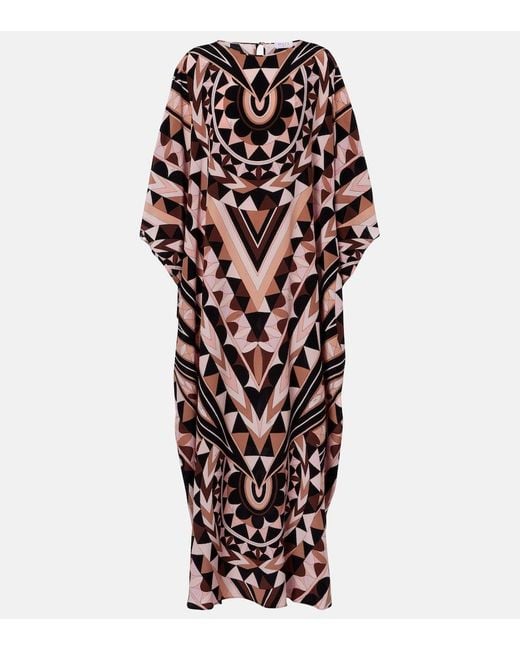 Emilio Pucci Pink Manuba Silk Crepe De Chine Kaftan