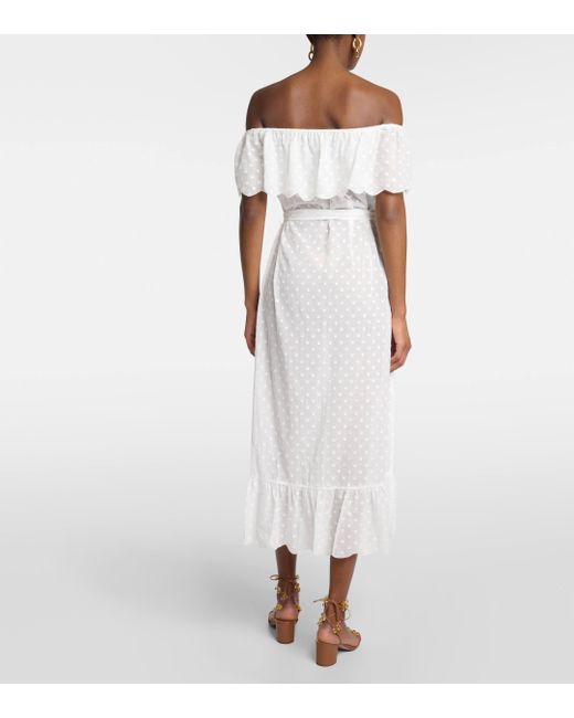 Marysia Swim White Off-shoulder Cotton Midi Dress