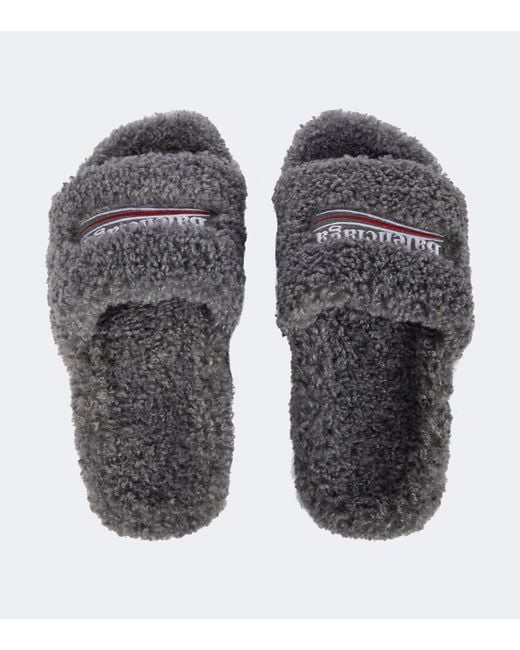 Balenciaga Gray Political Campaign Slides for men