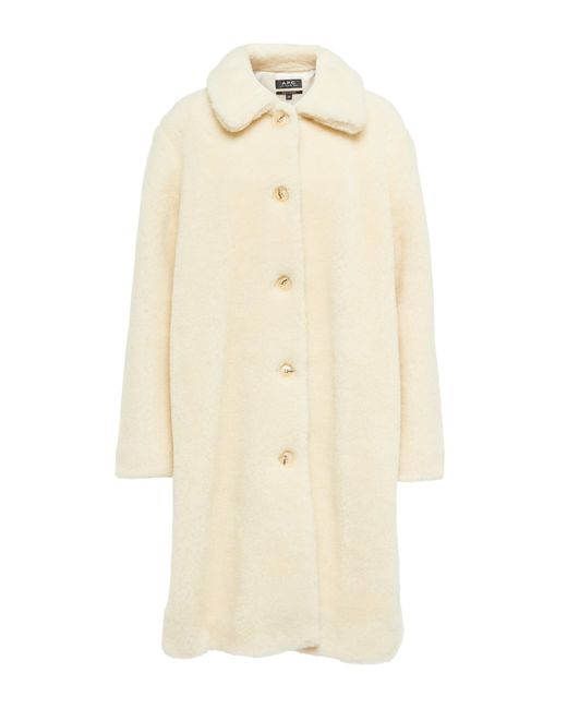 A.P.C. Katerine Wool And Cotton Coat in Ecru (Natural) | Lyst