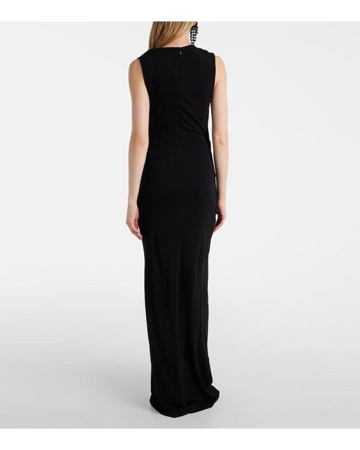Christopher Esber Black Encased Nature Jersey Maxi Dress