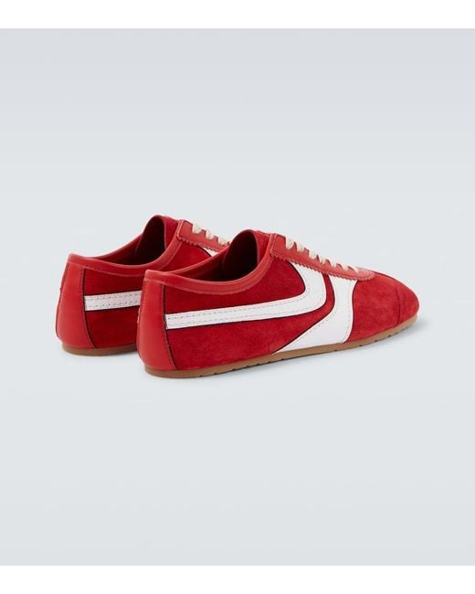 Dries Van Noten Red Suede Sneakers for men
