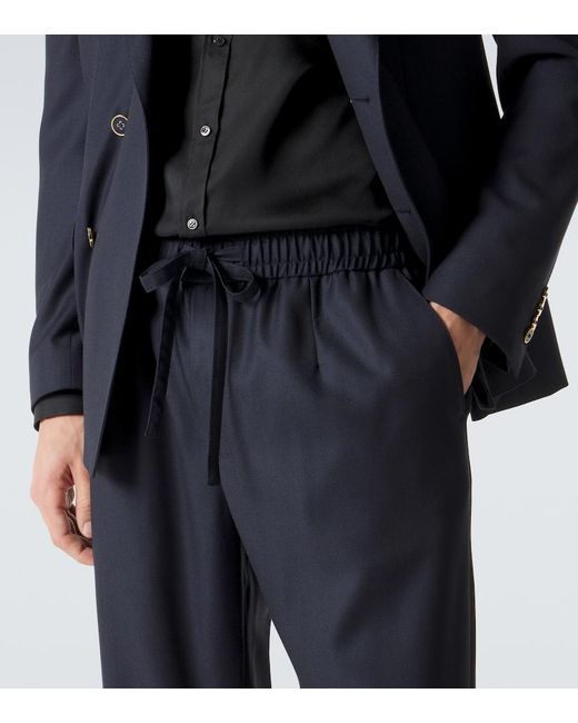 Dolce & Gabbana Blue Virgin Wool Straight Pants for men