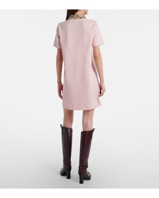 Burberry Pink Check Cotton Polo Dress