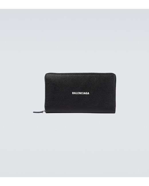 Balenciaga Black Cash Leather Wallet for men