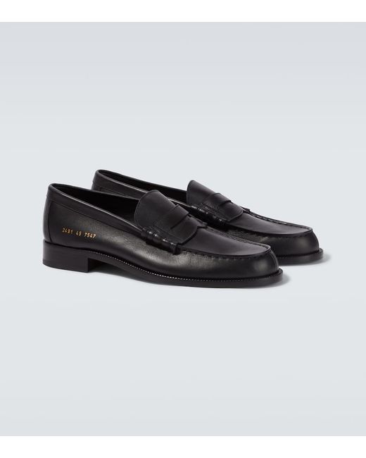 Common Projects Black Leather Penny Loafers for men