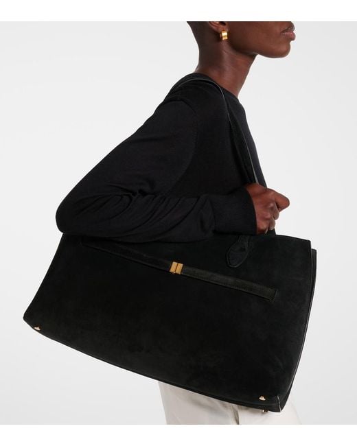 Totême  Black Large Suede Tote Bag