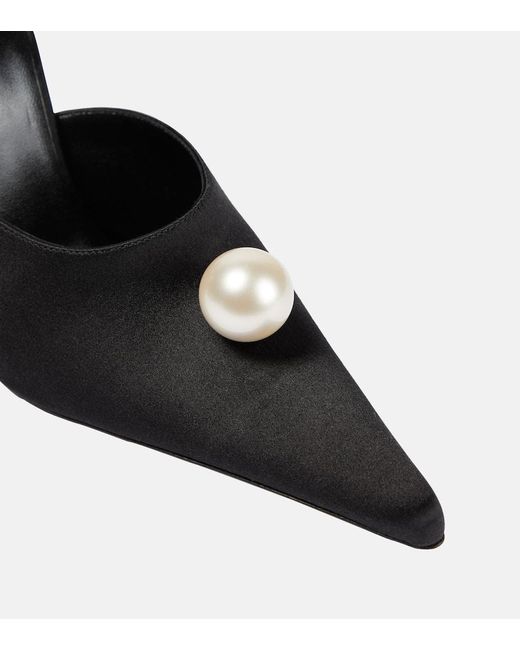 Magda Butrym Black Verzierte Mules Aus Satin