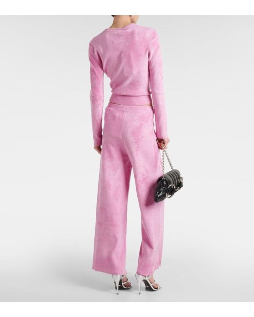 Pantaloni sportivi flared Crystal G di Gucci in Pink