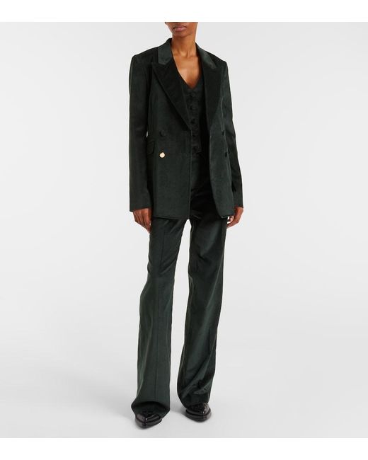 Gabriela Hearst Black Vesta Cotton Corduroy Flared Pants