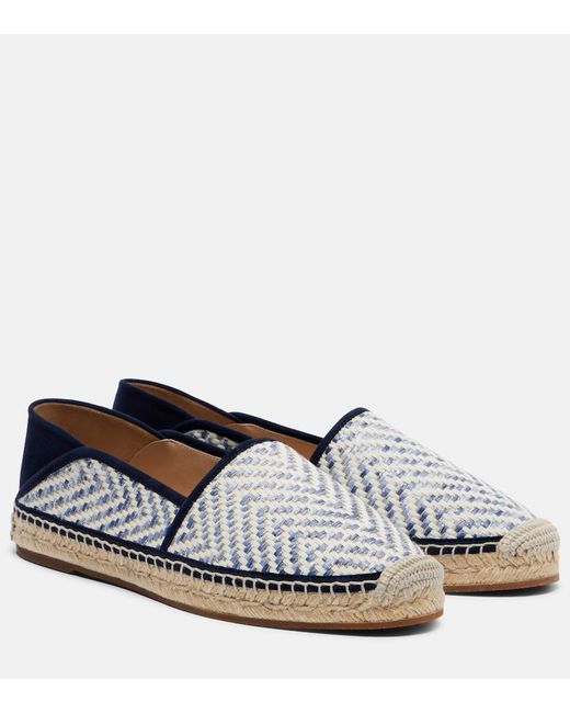 Manolo Blahnik White Espadra Raffia-Effect Espadrilles
